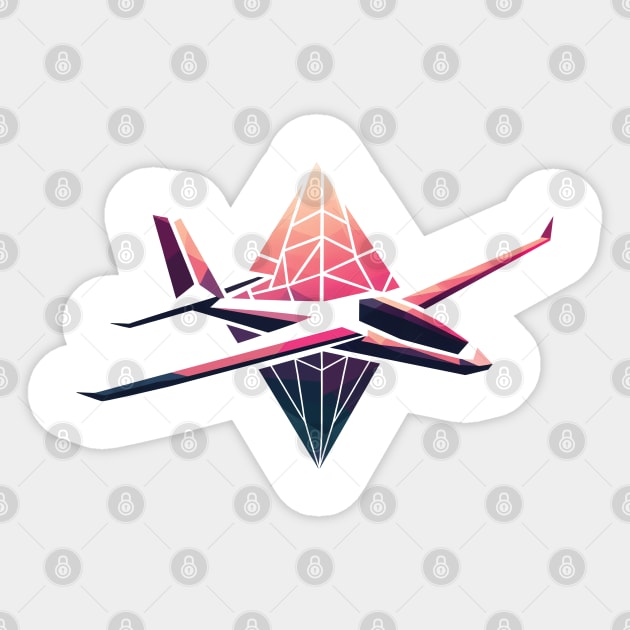Glider Sailplane Biplane Sticker by ThesePrints